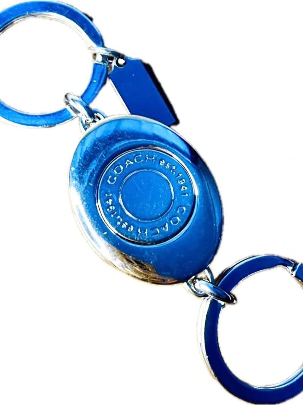 Coach Legacy Y2K Oval Turnlock fob double valet keychain bag charm - like New - Picture 6 of 6